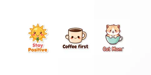 Cute Kawaii Animals And Objects Stickers generated by leonardo