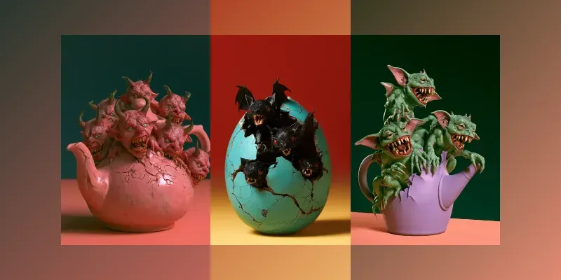 Tiny Terrors In Strange Places generated by undefined