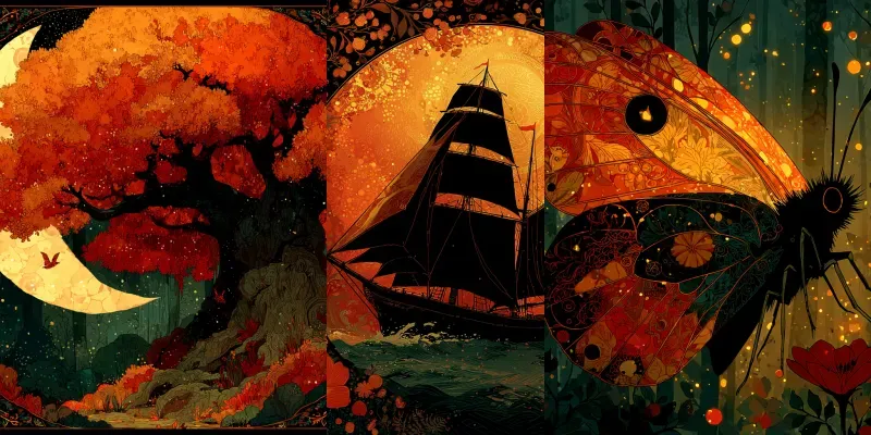 Silkscreen Ornate Ember Glow Prints generated by undefined