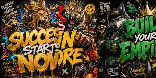 Urban Graffiti Motivation Posters generated by chatgpt-image