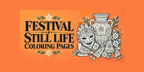 Festival Still Life Coloring Pages generated by chatgpt-image