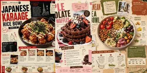 Bold Pantry Recipe Zine Templates generated by chatgpt-image
