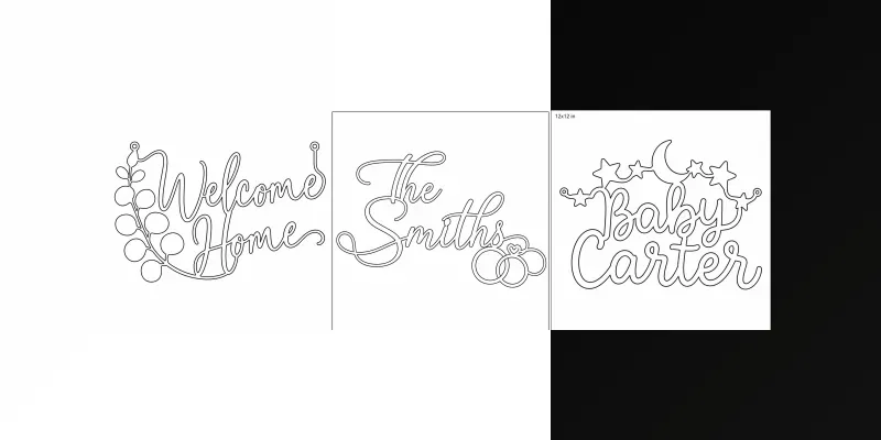 Laser Cut Wooden Name Sign Svgs generated by undefined
