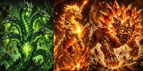 Crystalline Monsters Trading Cards generated by chatgpt-image