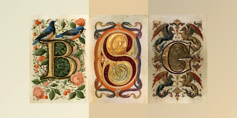 Illuminated Manuscript Initials generated by undefined