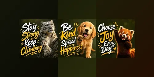 Motivational Animal Quote Designs generated by chatgpt-image
