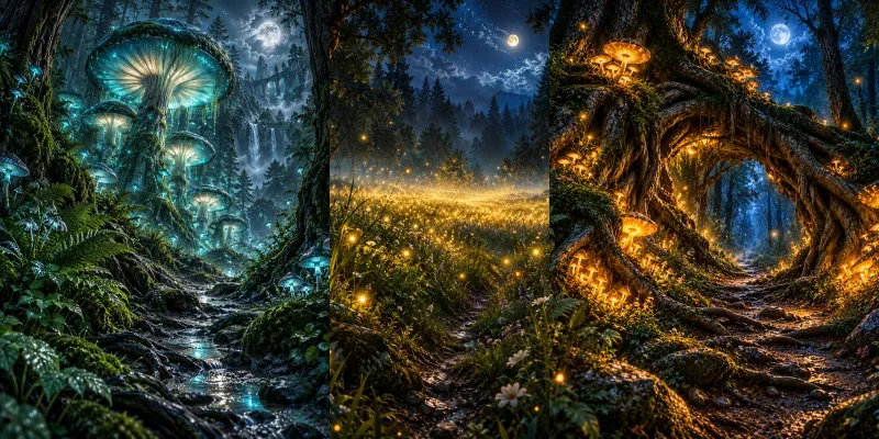 Bioluminescent Forest Nights