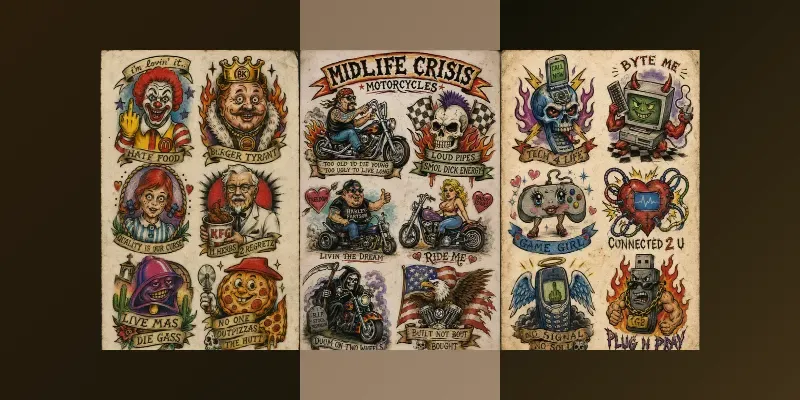 Intentionally Awful Flash Tattoos