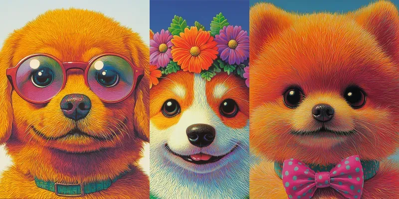 Kawaii Dog Portrait  Template Packs generated by undefined