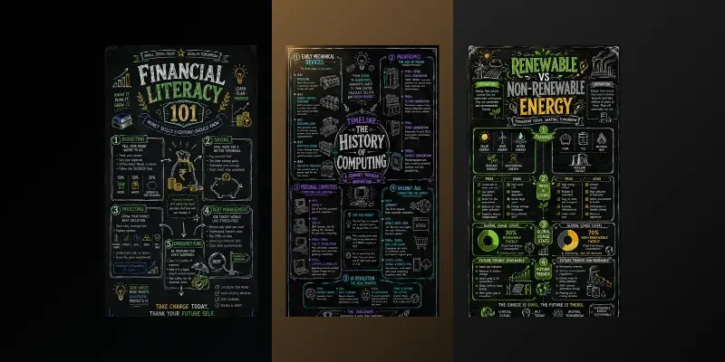 Cinematic Chalkboard Infographic Posters generated by undefined