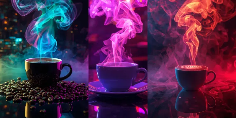 Neon Coffee Smoke generated by undefined