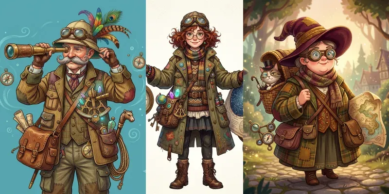 Eccentric Travellers Illustrations generated by undefined