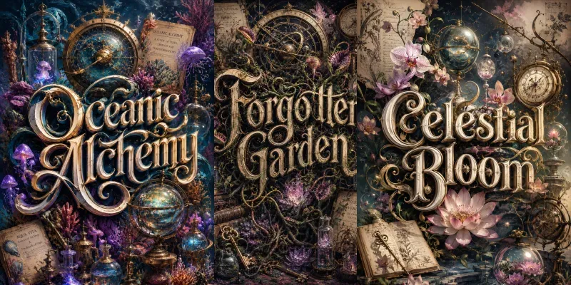 Alchemical 3D Typography Gardens generated by undefined