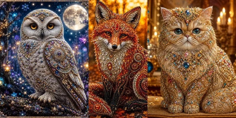 Luxury Gemstone Mosaic Art generated by undefined