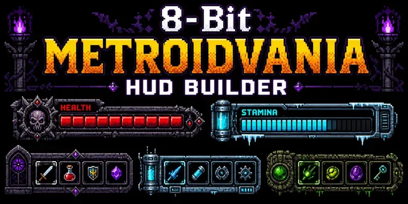 8bit Metroidvania Hud Builders