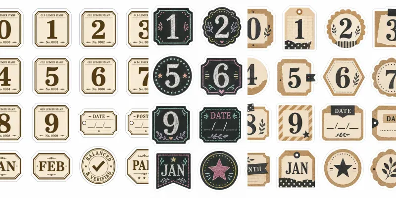 Ledger Number Sticker Sheets generated by undefined