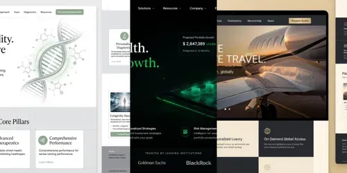 Premium Elite Landing Page UIs generated by chatgpt-image