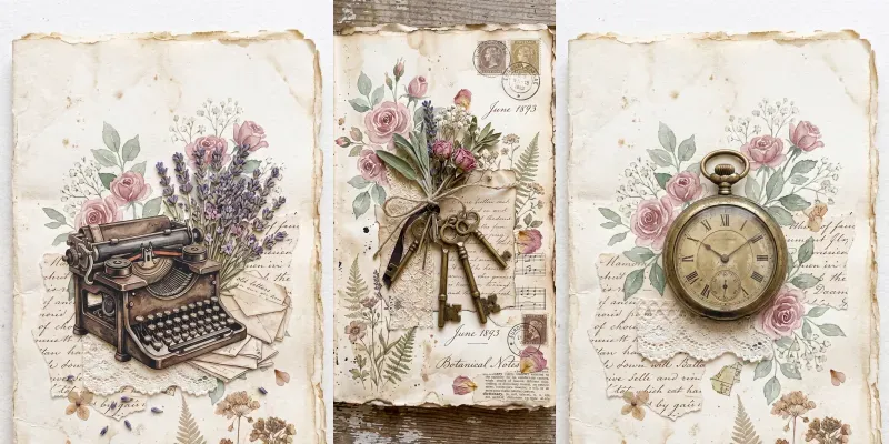 Vintage Junk Journal Ephemera Generator generated by undefined