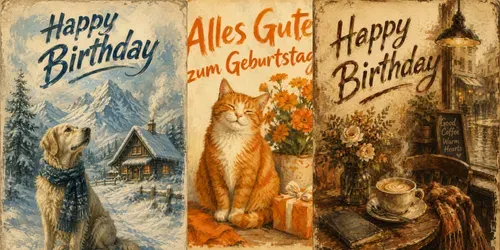 Vintage Birthday Cards generated by chatgpt-image