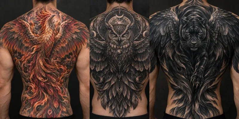 Majestic Winged Back Tattoos