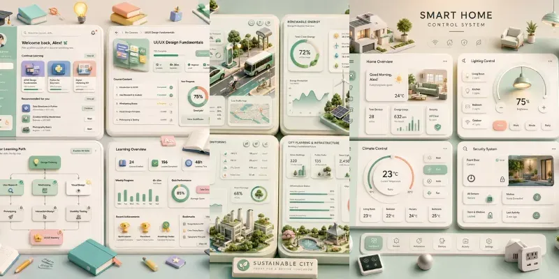 Soft 3D UI Showcase Collections generated by undefined