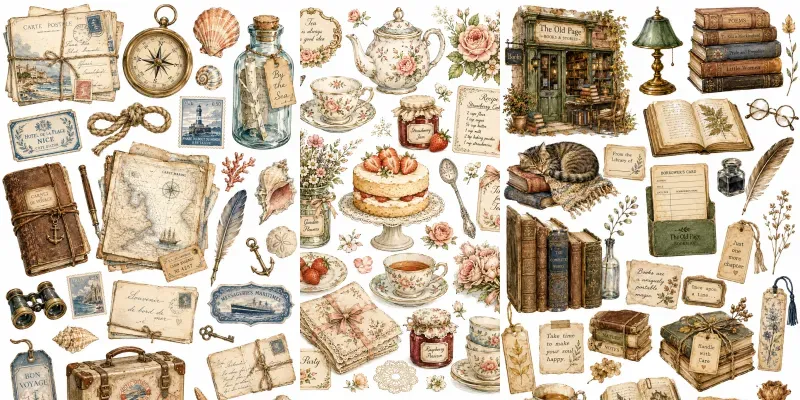Vintage Creative Storybook Cliparts generated by undefined