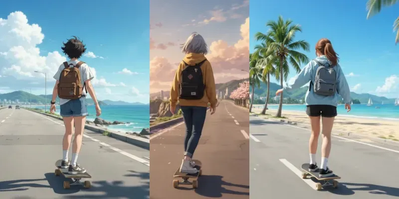 Anime Coastal Skate Adventures