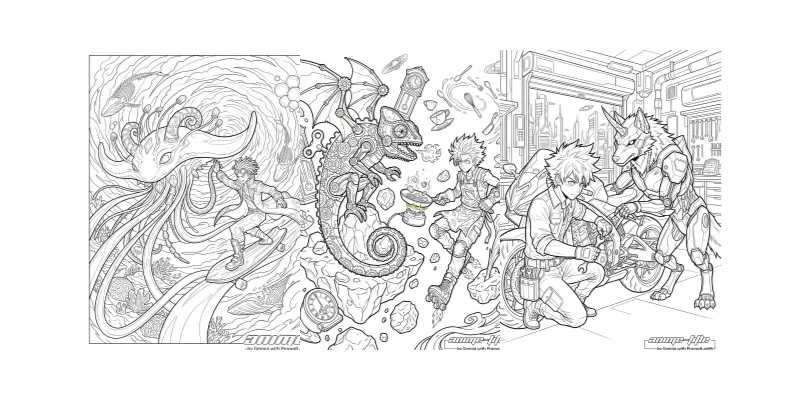 Anime Story Coloring Pages generated by undefined