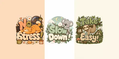 Cute Animal Quote Sticker Designs generated by chatgpt-image