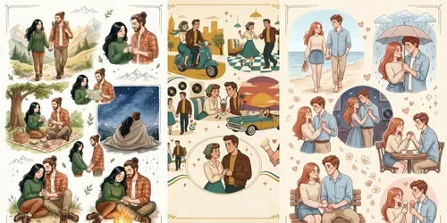 Couple Collage Poster Art Studios generated by gemini-image