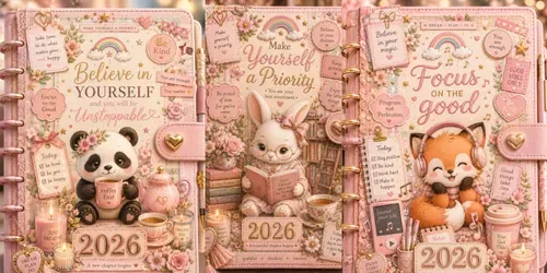 Pastel Kawaii Journal Cover Kits generated by chatgpt-image