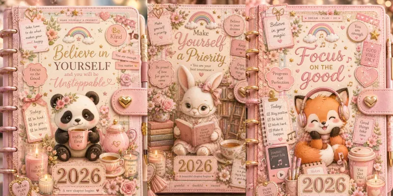 Pastel Kawaii Journal Cover Kits generated by undefined