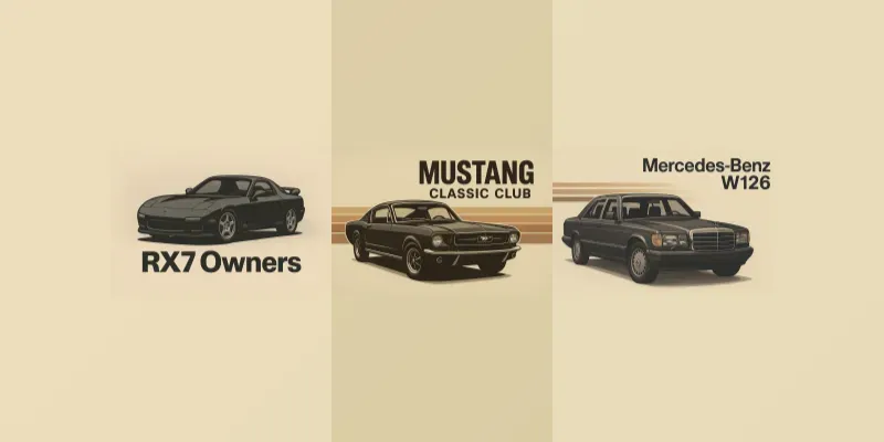 Retro Car Silhouette Banner Series generated by undefined