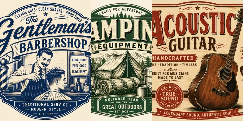 Vintage Americana Design Languages generated by undefined
