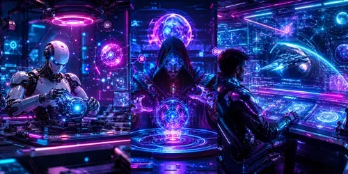 Neon Cyber Workspace Collections generated by chatgpt-image
