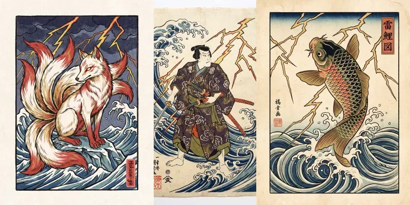 Classic Ukiyoe Woodblock Art Style generated by undefined