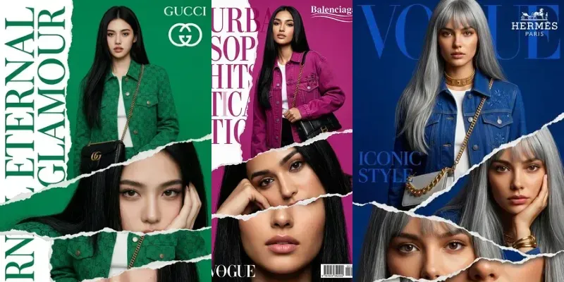 Torn Paper Vogue Magazine Covers generated by undefined
