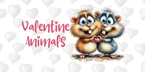 Valentine Animal Couples Clipart generated by midjourney