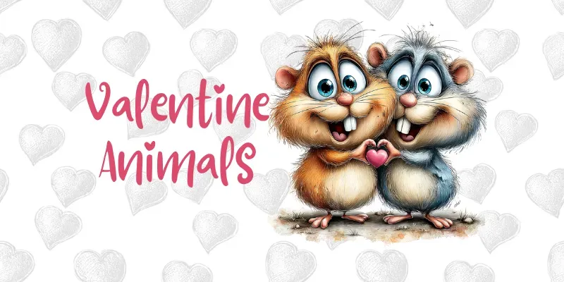 Valentine Animal Couples Clipart