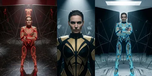 Plural: Arri Alexa Avantgarde Gold Armor Fashion generated by gemini-image