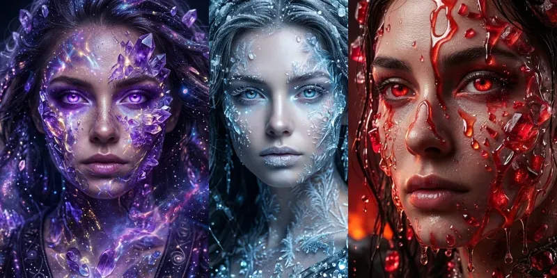 Emerald Liquid Portraits generated by undefined