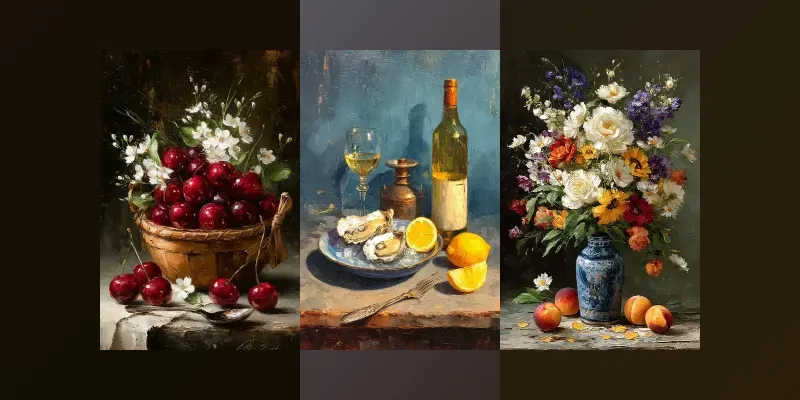 Luxury Dining Impasto Still Lifes generated by undefined