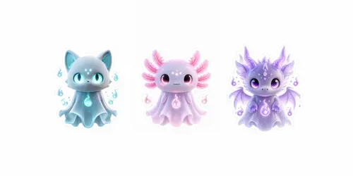 3D Ghost Animal Icon Twitch Emotes generated by chatgpt-image