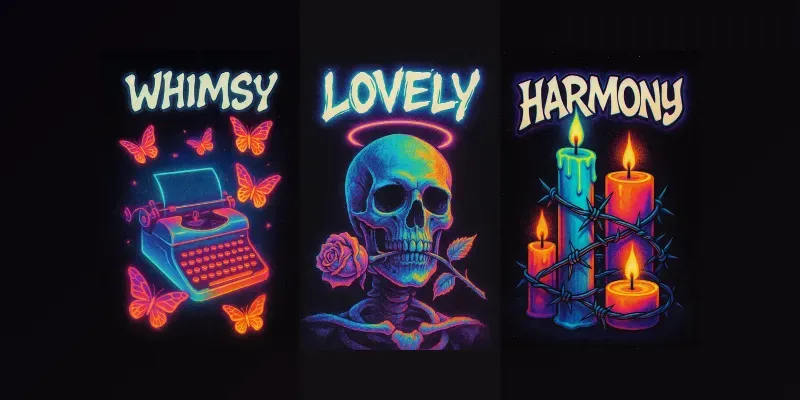 Retro 80s Neon Glow Posters generated by undefined