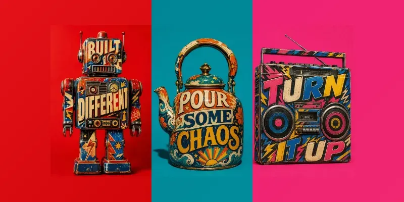 Maximalist Attitude Slogan Sculptures generated by undefined
