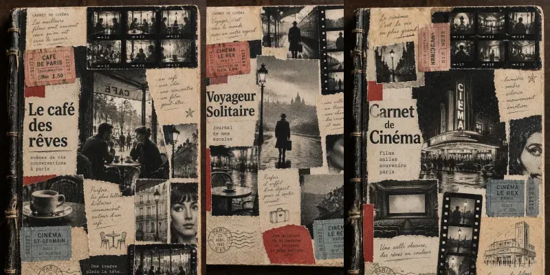 French New Wave Junk Journal Covers generated by undefined