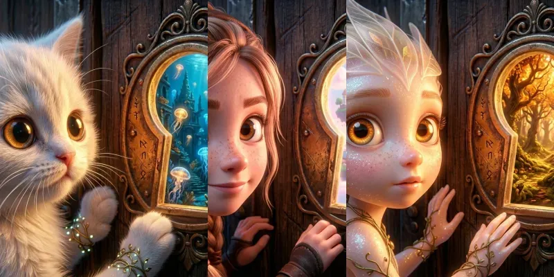 Whimsical Storybook Keyhole Fantasies generated by undefined