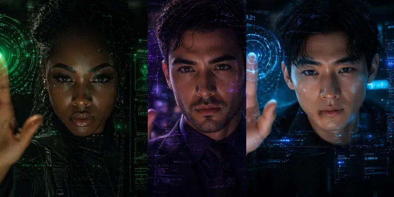 Futuristic Holographic Portraits generated by undefined