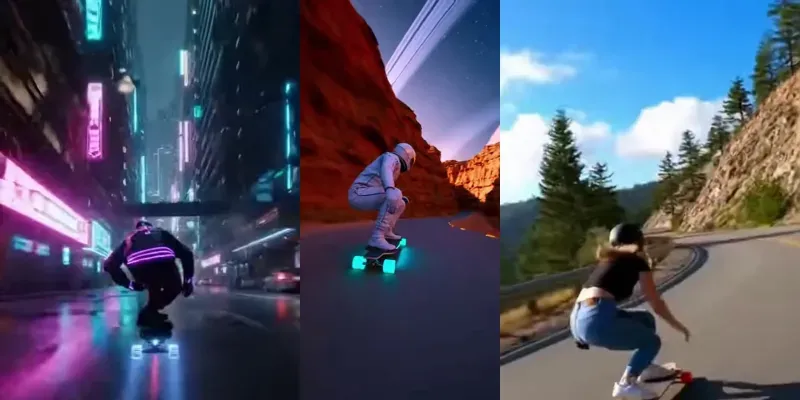 Cinematic Longboard Follow Cams generated by undefined