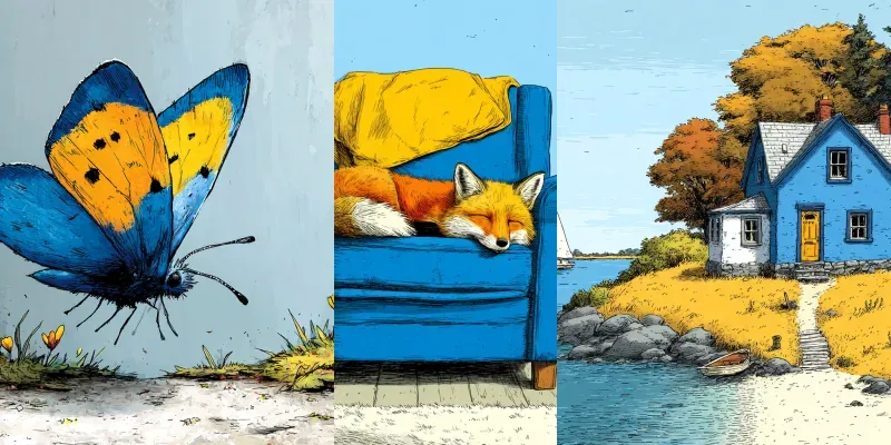 Crayon Ink Whimsical Storybook Sketches